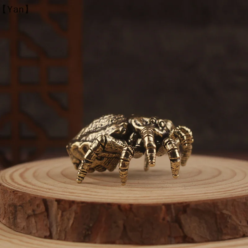Juguete para trucos de araña de terror de latón, unicornio, escarabajo, insecto, estatua, escultura, decoración del hogar, adornos para coche