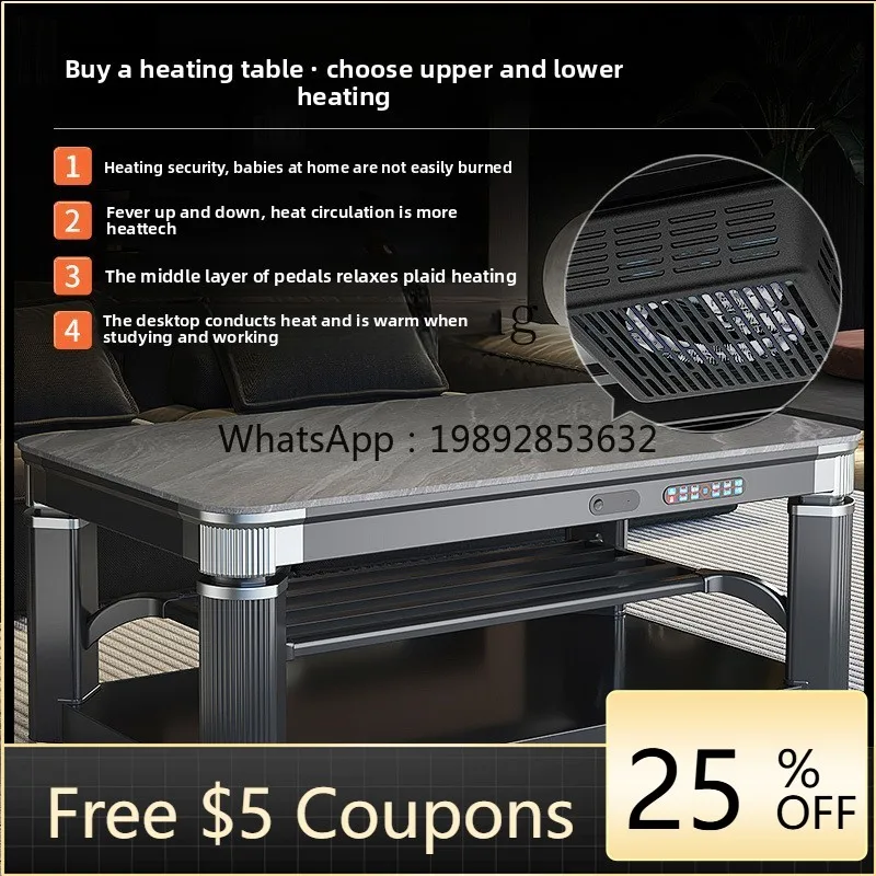 

electric heating table lifting and lowering roasting fire tea table integrated household living room new heating table
