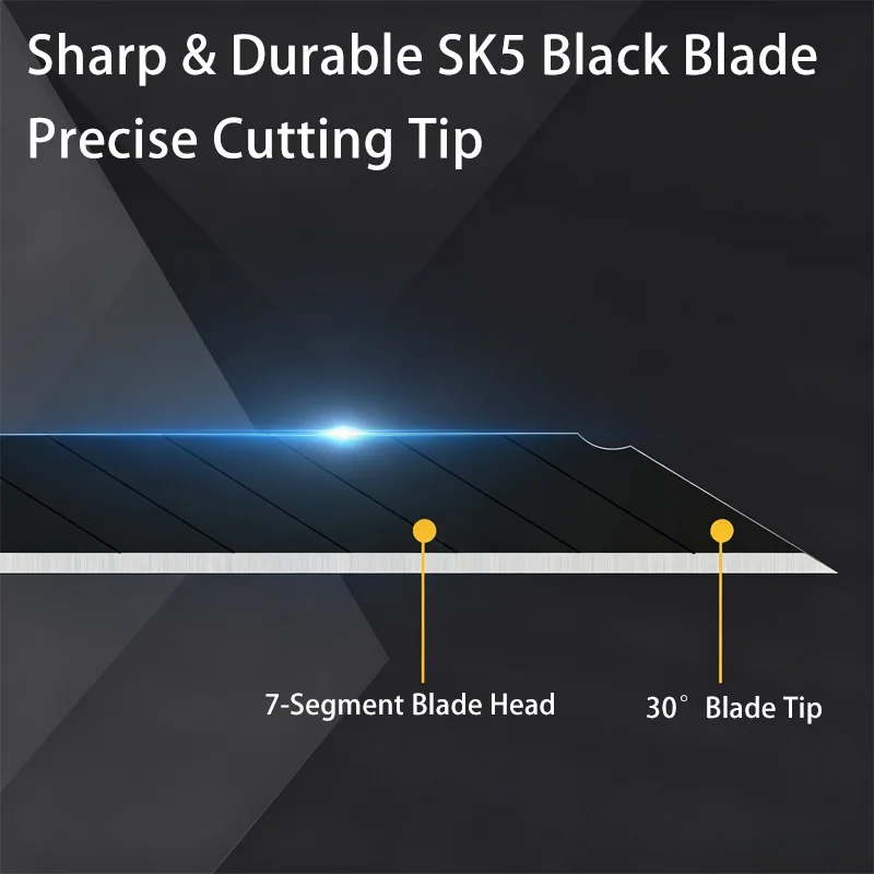 9mm Aluminum Utility Knife 30 Degree Angle SK2 Black Blade Precision Craft Cutter for Model Vinyl Paper Hand Tool Equipment