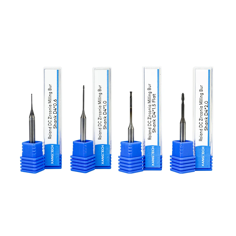 XANGTECH Roland DC Milling Burs Dental Diamond Coated Drill DWX 52 Tools Flat 1.5mm for Cad/Cam System