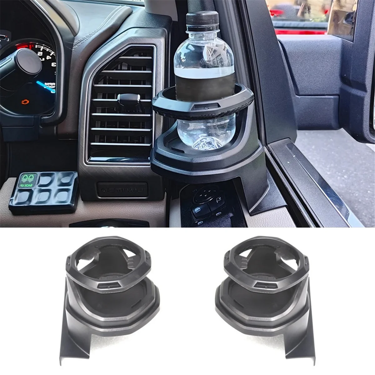 Portabicchieri per finestrino dell'auto multifunzione sinistro per Ford F150 2015-2023 accessorio modificato