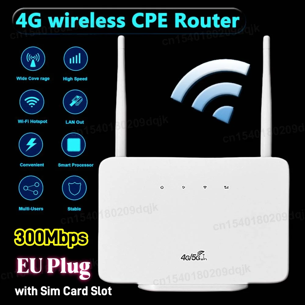 4G Lte Cpe راوتر مودم 300mbps موزع إنترنت واي فاي هوائي خارجي مع فتحة للبطاقات Sim الاتحاد الأوروبي التوصيل المنزل السفر العمل جهاز توجيه محمول مودم
