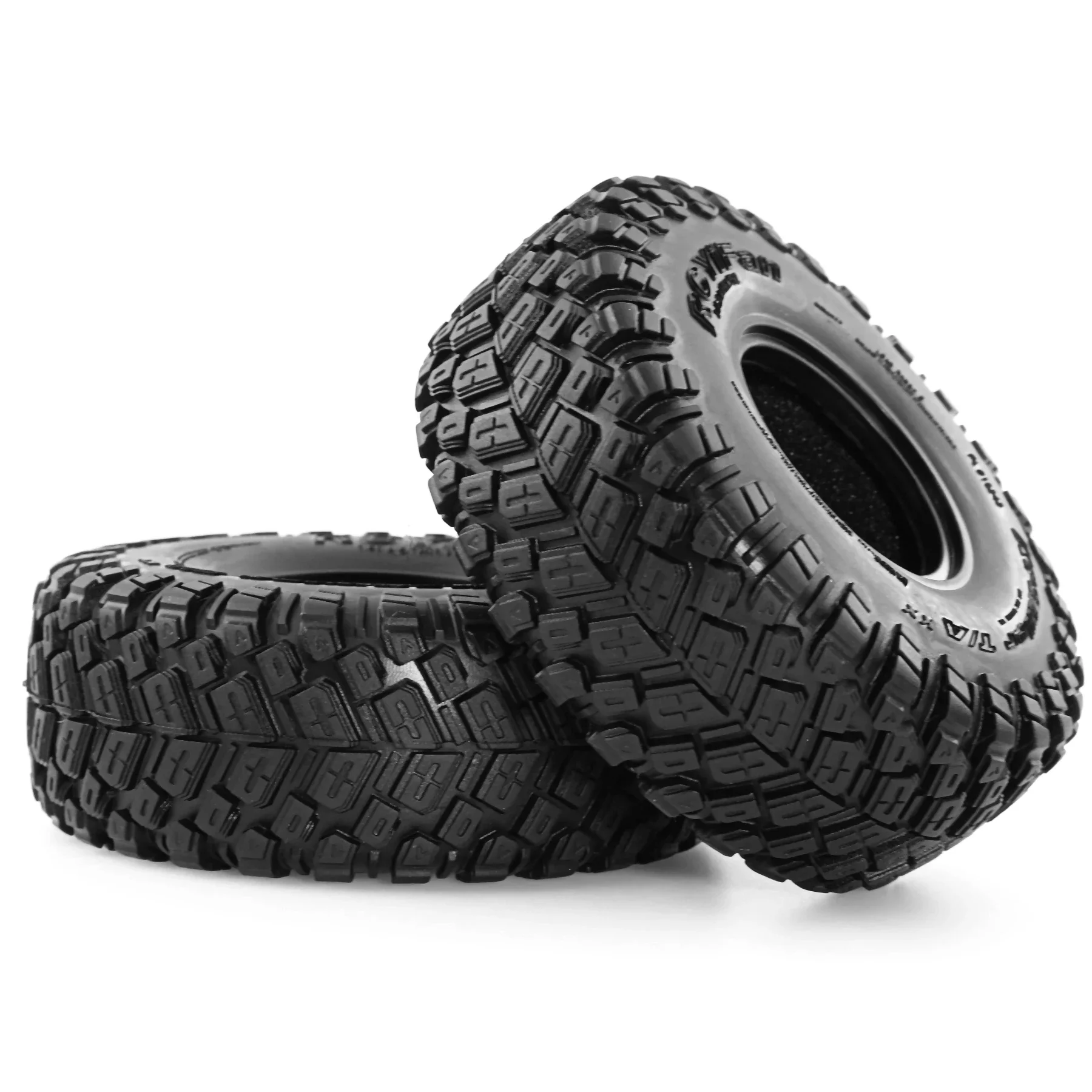 1.9" Voodoo KLR Rubber Tires 4PCS for Axial SCX10/TRX4 - 1:10 RC Crawler Truck (116x45mm) -Compatible with Tamiya, D90, TF2, MST