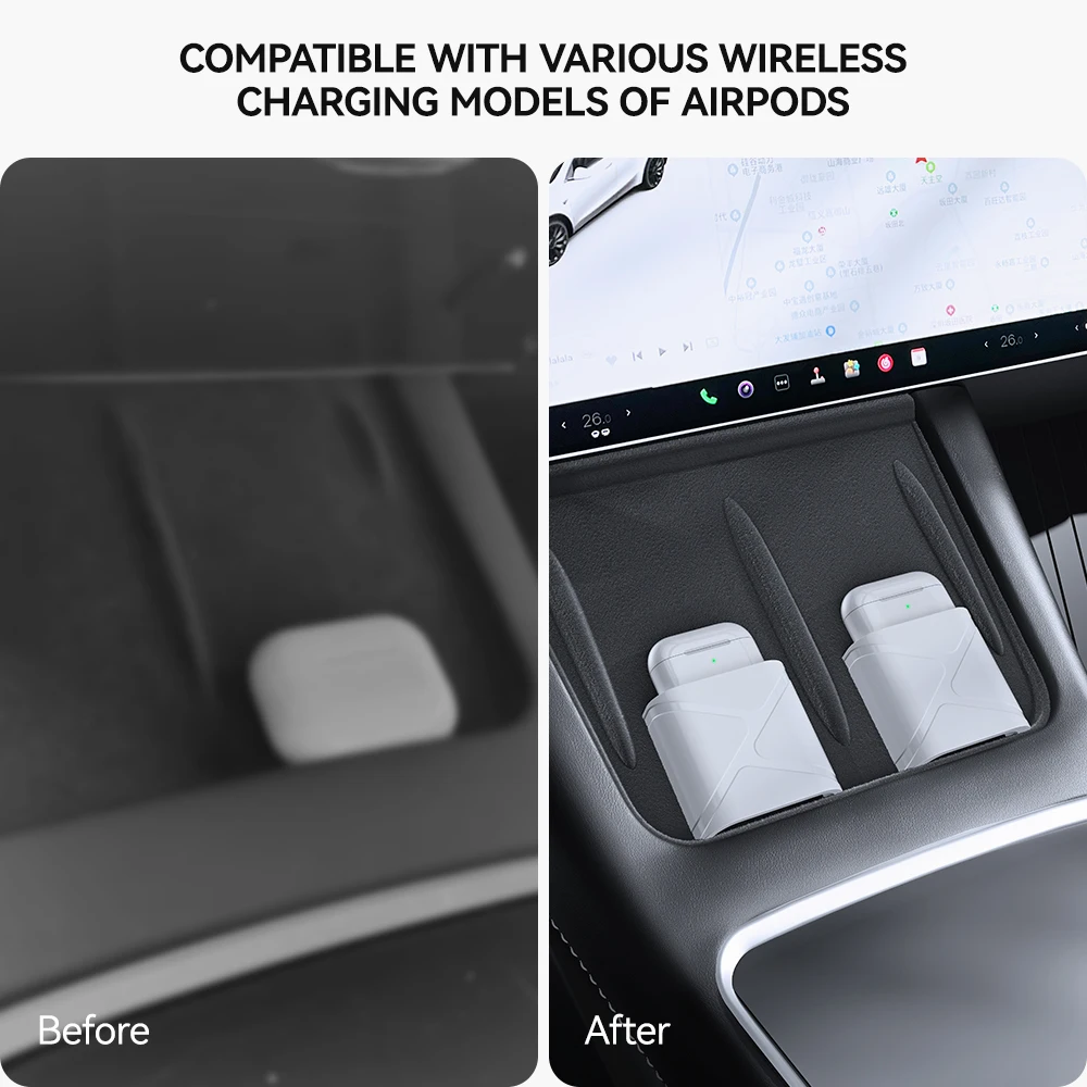 YZ For Tesla Model 3 Model Y Wireless Charging Protective Pad Material Upgrade Wireless Headset Limit Protective Accessories