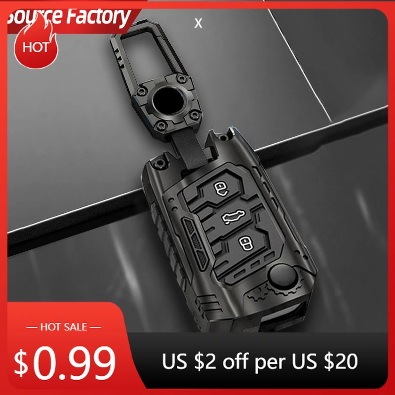 

Car Stickers Metal Car Remote Key Cover Case Holder shell Housing Fob For VW Volkswagen T-ROC Golf 7 Polo Tiguan T-Cross Je