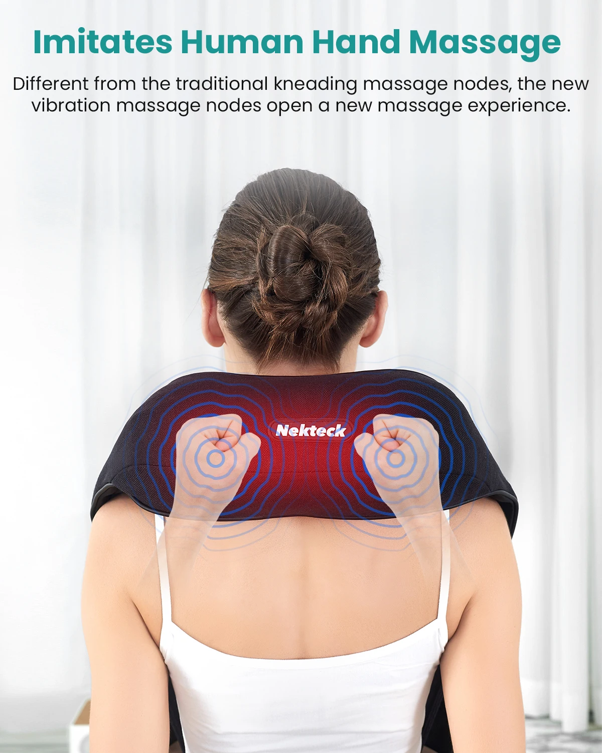 Nekteck-Ohio eur vibrant pour le cou et le dos avec chaleur apaisante, oreiller de massage électrique des tissus profonds pour les douleurs musculaires du corps de Charleroi