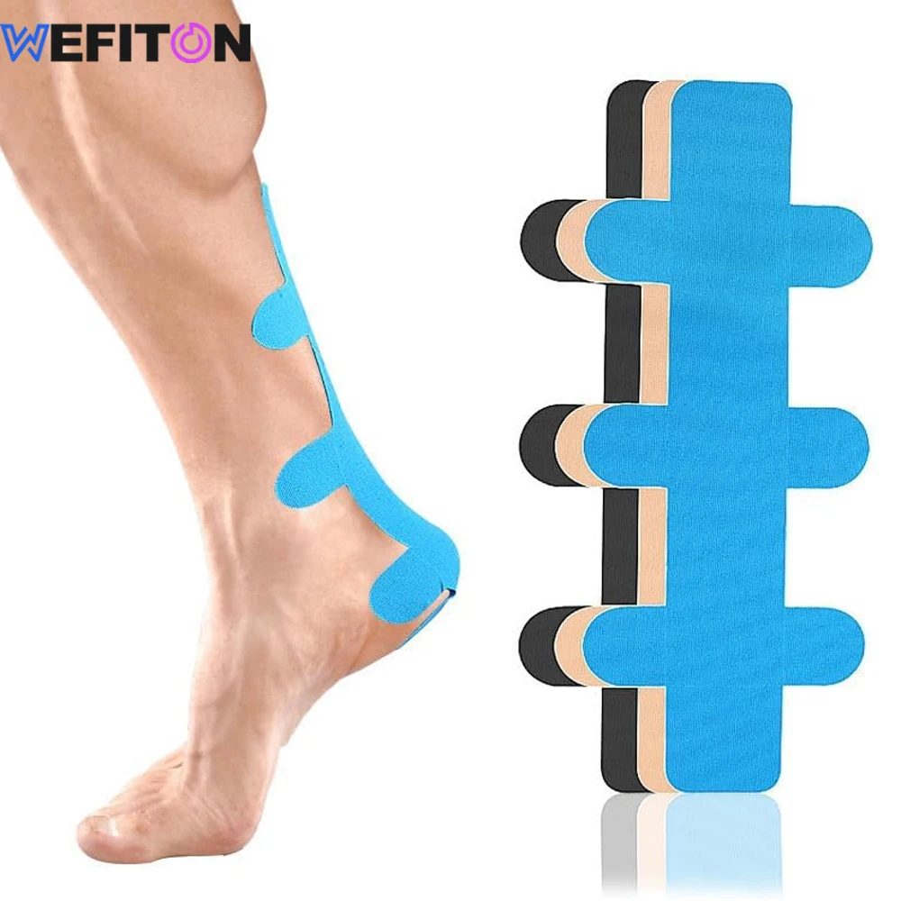10PCS Kinesiology Achilles Tendon Tape,Provide Support for Ankle Achilles,Elastic Athletic Tape, Breathable K Tape for Daily Us