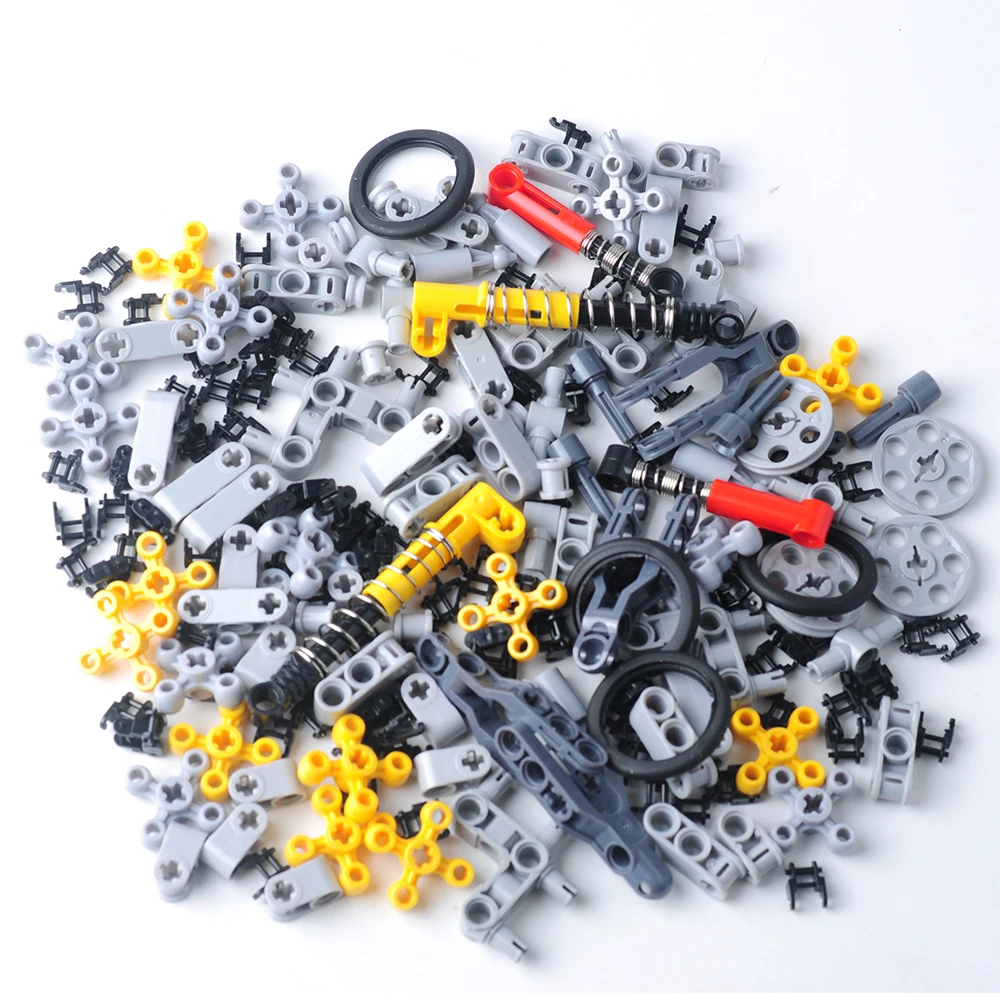 MOC Gears Technology Building Blocks Parts Assembled Wheel/Suspension Arm/Cross shaft/Pin Connect Model Bricks Toys Accessory