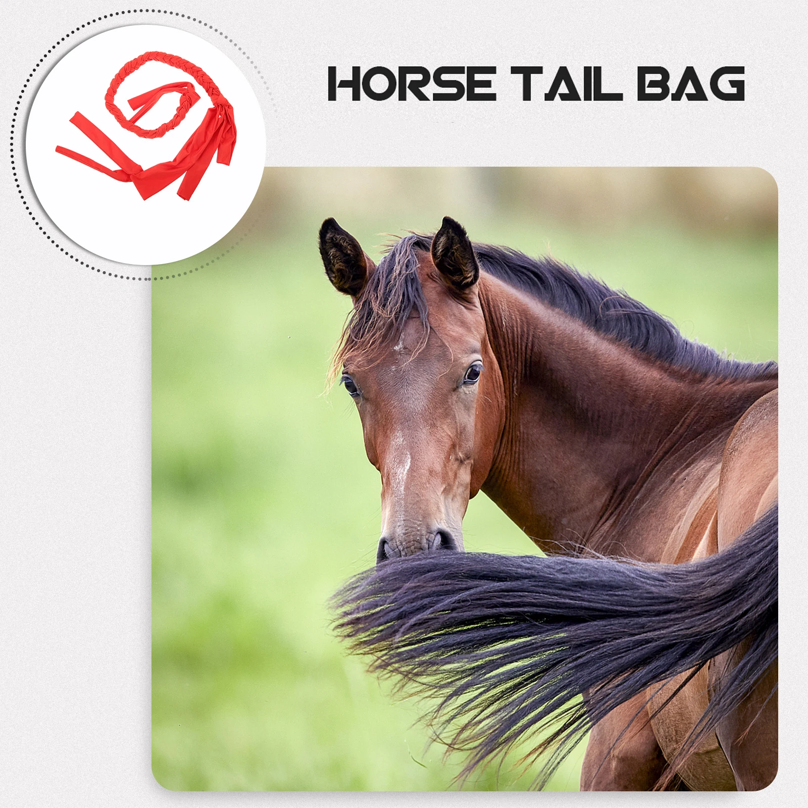 Ponytail Protective Bag Black Multi Functional Grooming Tool Prevents Biting Stops Tangles Horse Tail Container