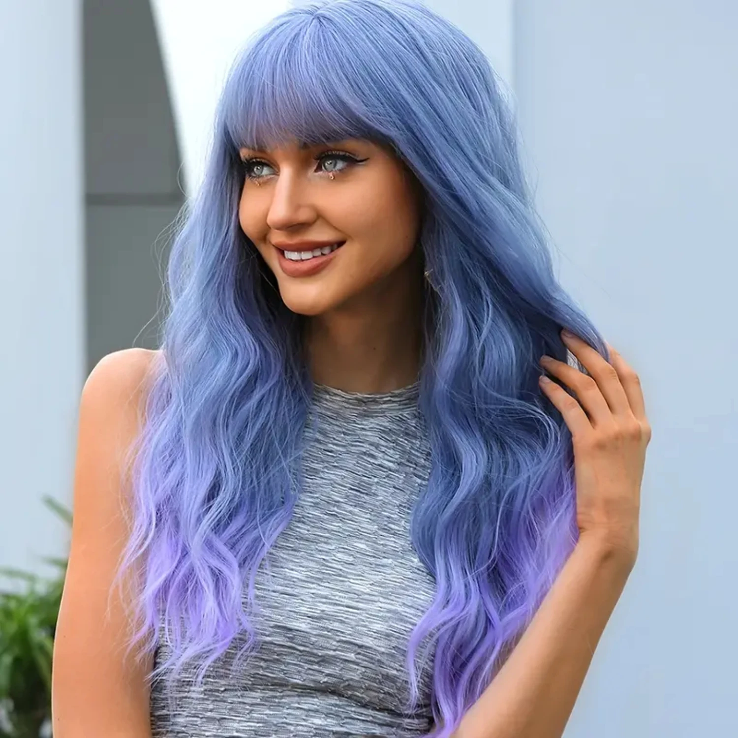 Colorful and Vibrant Long Curly Synthetic Hair Wig - Ideal for Halloween Costumes and Party Looks for Women - Wavy Wig