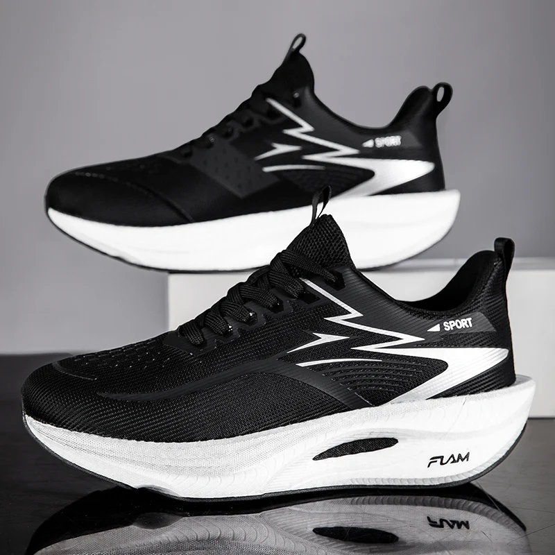 

Men Running Shoes Carbon Plate Marathon Speciality Sports Breathable Lightweight Women's Comfortable Nonskid Leisure Sneakers