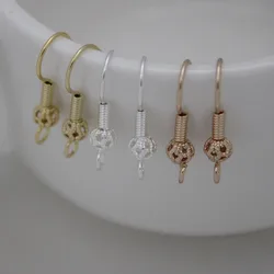30Pcs Hollow out Copper Bead Earrings Hooks Clasps Ear Wires for DIY Jewelry Earrings Findings Making Supplies Accessories