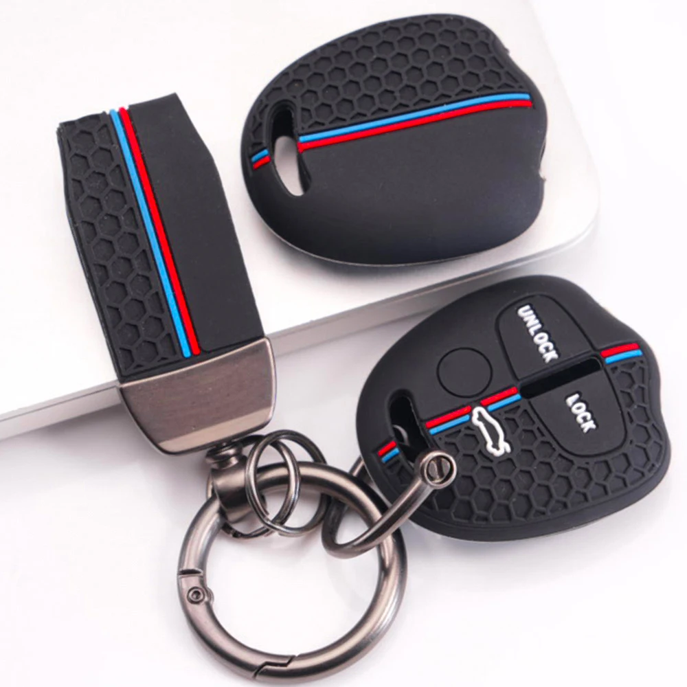 Silicone Key Cover Keychain For Mitsubishi Lancer Outlander ASX Pajero Eclipse L200 Mirage Attrage Galant Colt Delica