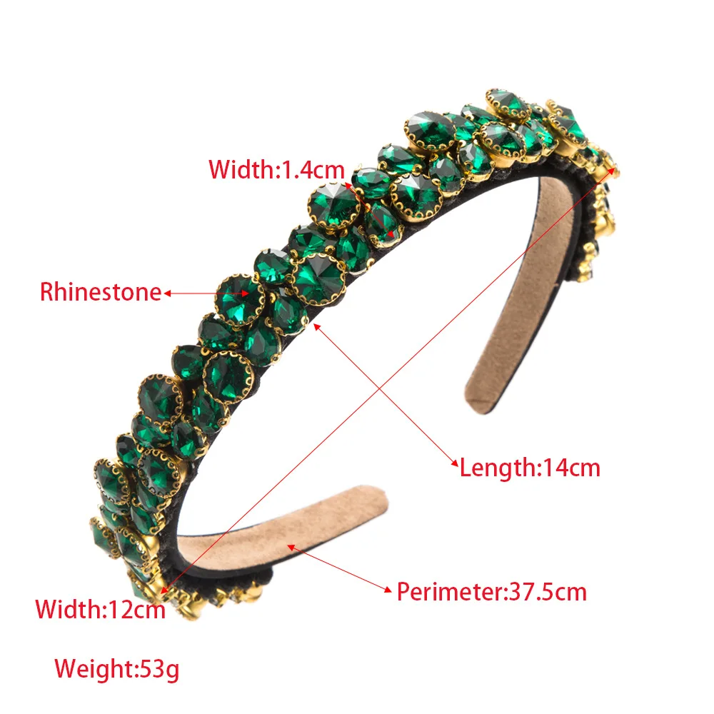 New Retro Baroque Headband Women Versatile Personality Glass Crystal High-quality Headband Hair Accessories 452