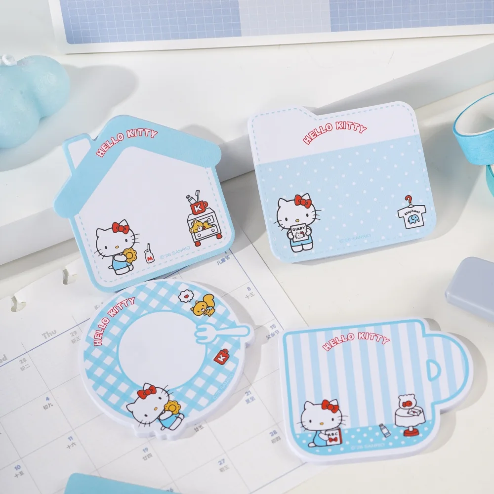 30Pcs Genuine Sanrio Hello Kitty Sticky Notes Pad Cartoon Kt Cat Notepad Guestbook Student Stationery Memo Pads School Prizes