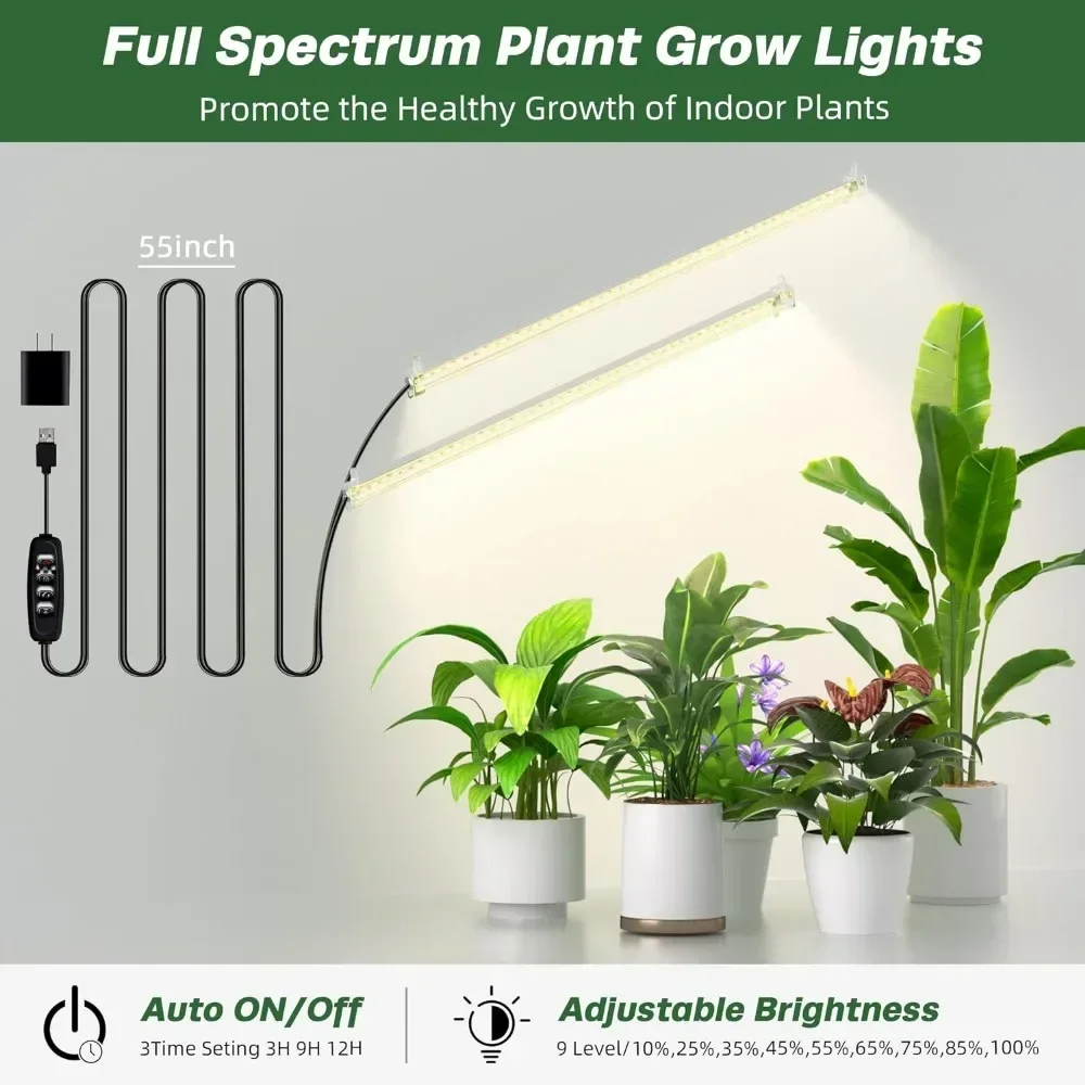 Large Wooden Plant Shelves Flower Pots Tiered Plant Stand Indoor with Grow Lights, Tall Metal Plant Stands for Plants Multiple