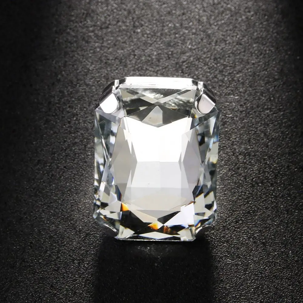 Rectangle Shape Rectangle Rhinestone Ring Rhinestone Crystal Large Size Vintage Wedding Ring Exaggerated Giant Adjustable Size