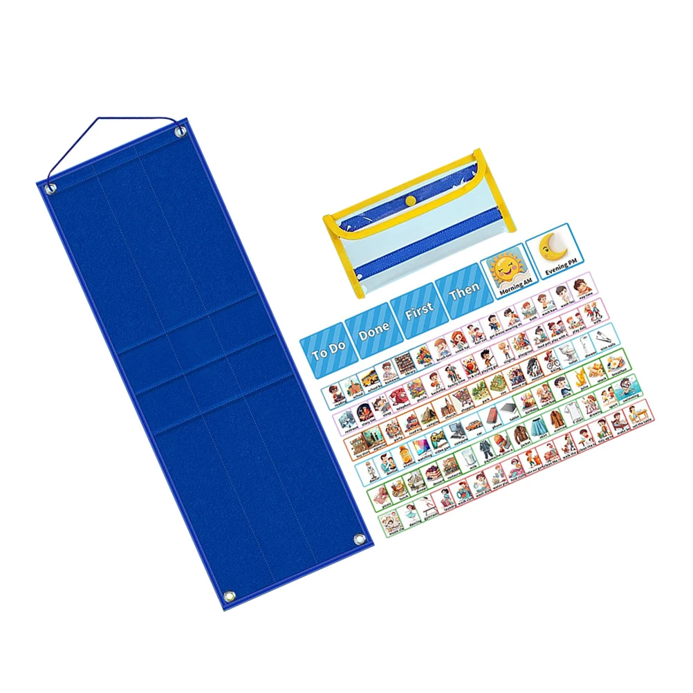 

1 Set 'S Hanging Visual Schedule Chart Planning Board Dual Routine Chore Chart Wall Door Mount Learning
