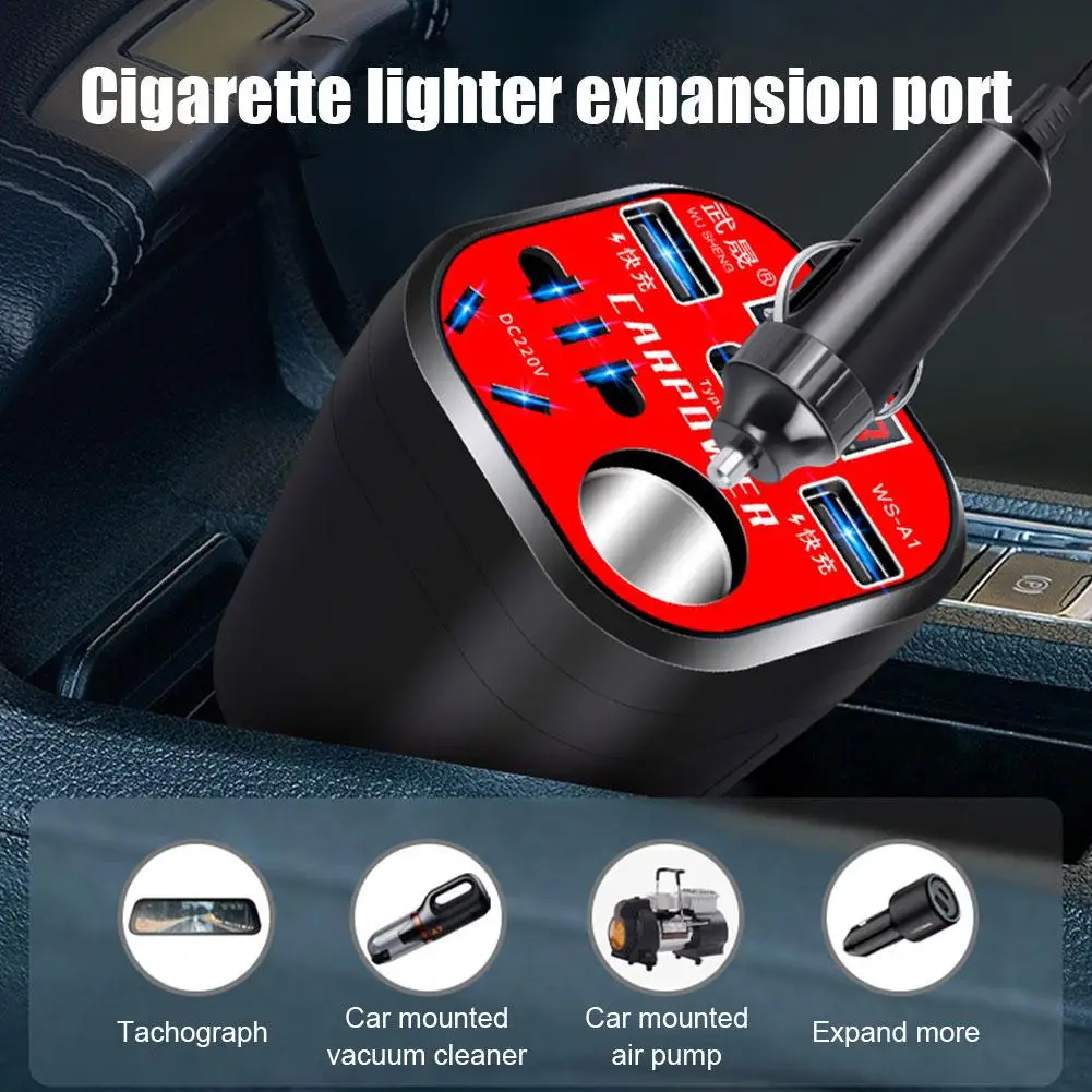 Car Power Inverter 12V/24V DC1 10V-220V Converter USB 3.0 Charging Port Smart Led Display Socket Charger Car Accessories