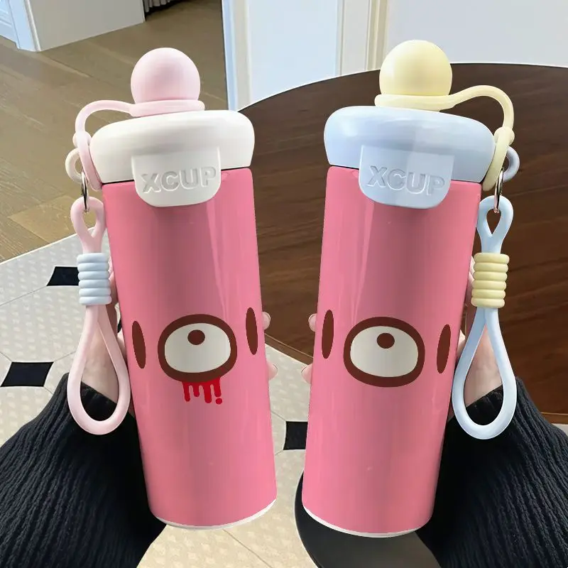 Gloomy Bear Schwimmender Ball Thermosflasche mit hohem Farbwert, Animations-Cartoon-Druck, große Kapazität, tragbarer Edelstahl-Kaffeebecher – Detail 6