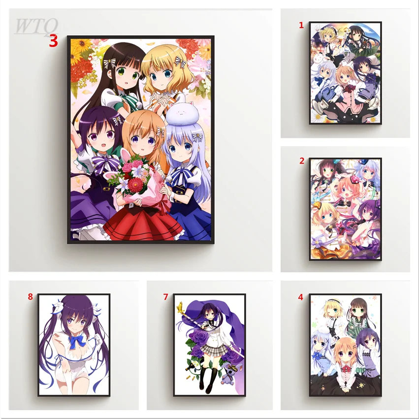 Anime Posters Is The Order A Rabbit Chino Hoto Cocoa Canvas Painting Wall Decor Posters Wall Poster Wall Art Picture Home Decor