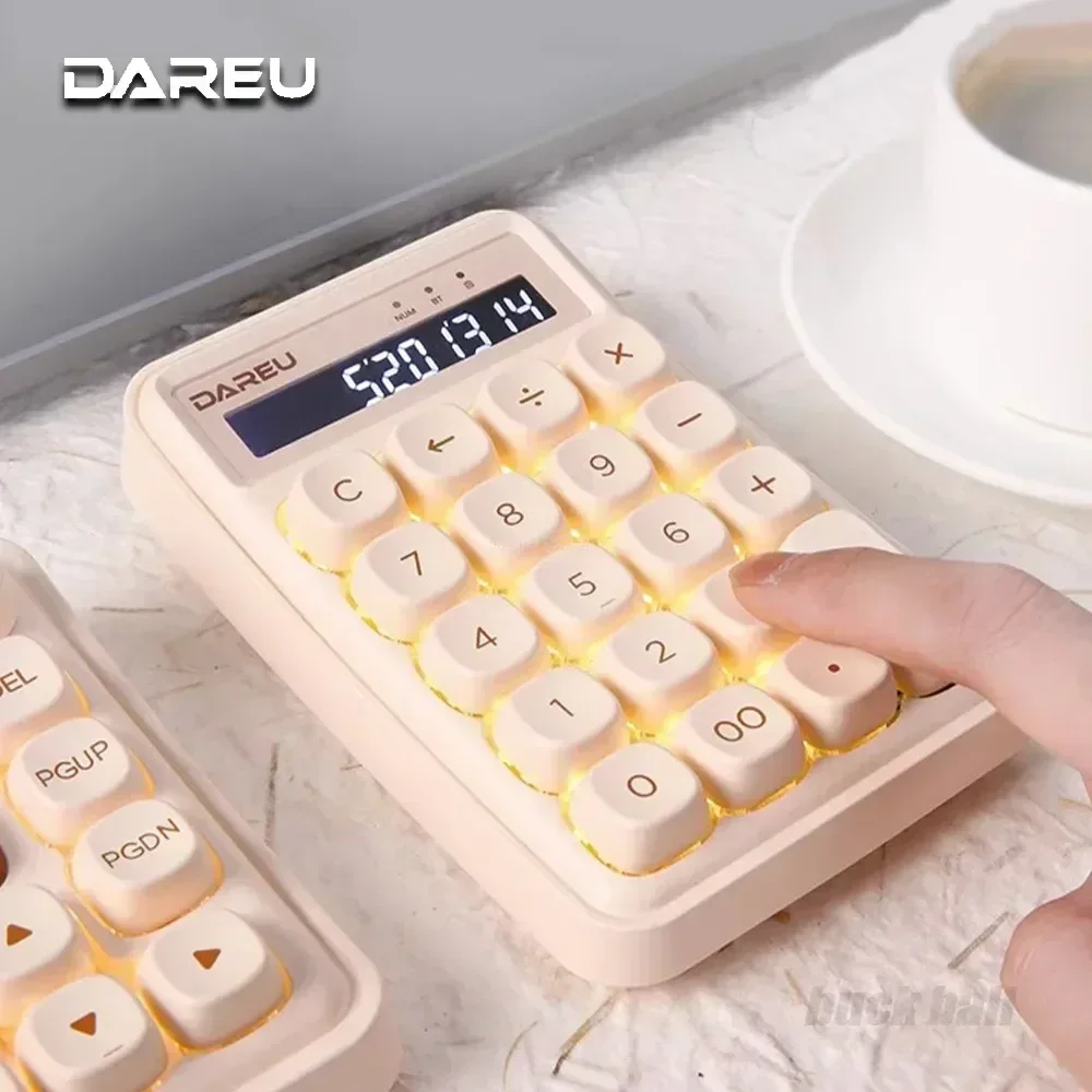 Dareu Z19 Mini Keypad 2 Mode Wired Wireless Bluetooth 19Keys Calculators Mechanical Number Keypad 2 In 1 Accessory PC For Office