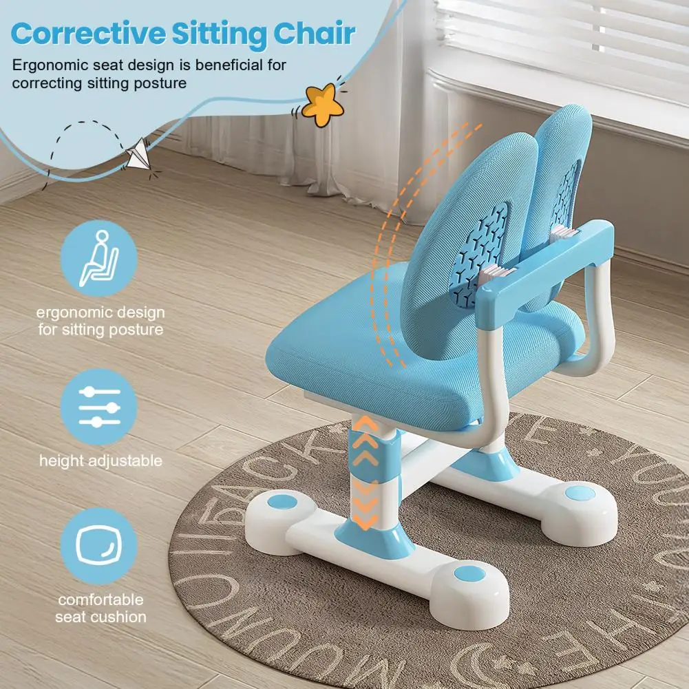 مجموعة مكتب وكرسي للدراسة لطاولة تعلم مريحة قابلة للتعديل لارتفاع الأطفال مع رف كتب كبير لسطح المكتب قابل للإمالة #5