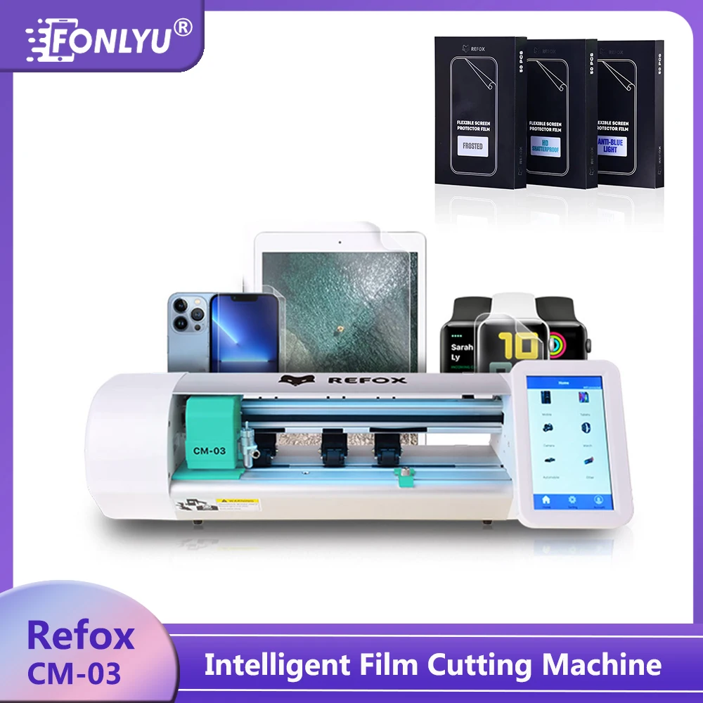 REFOX CM-03 Intelligent Hydrogel Film Cutting Machine Cellphone Screen Protector Back Movie Film Cutting Machine Cutter Plotter