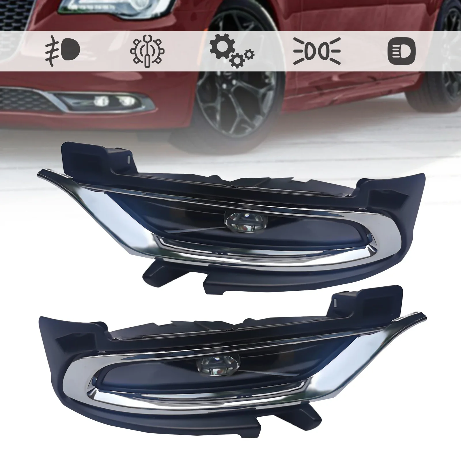 

For Chrysler 300 2015-2021 LED Fog Lights Bumper Driving Lamps Left & Right