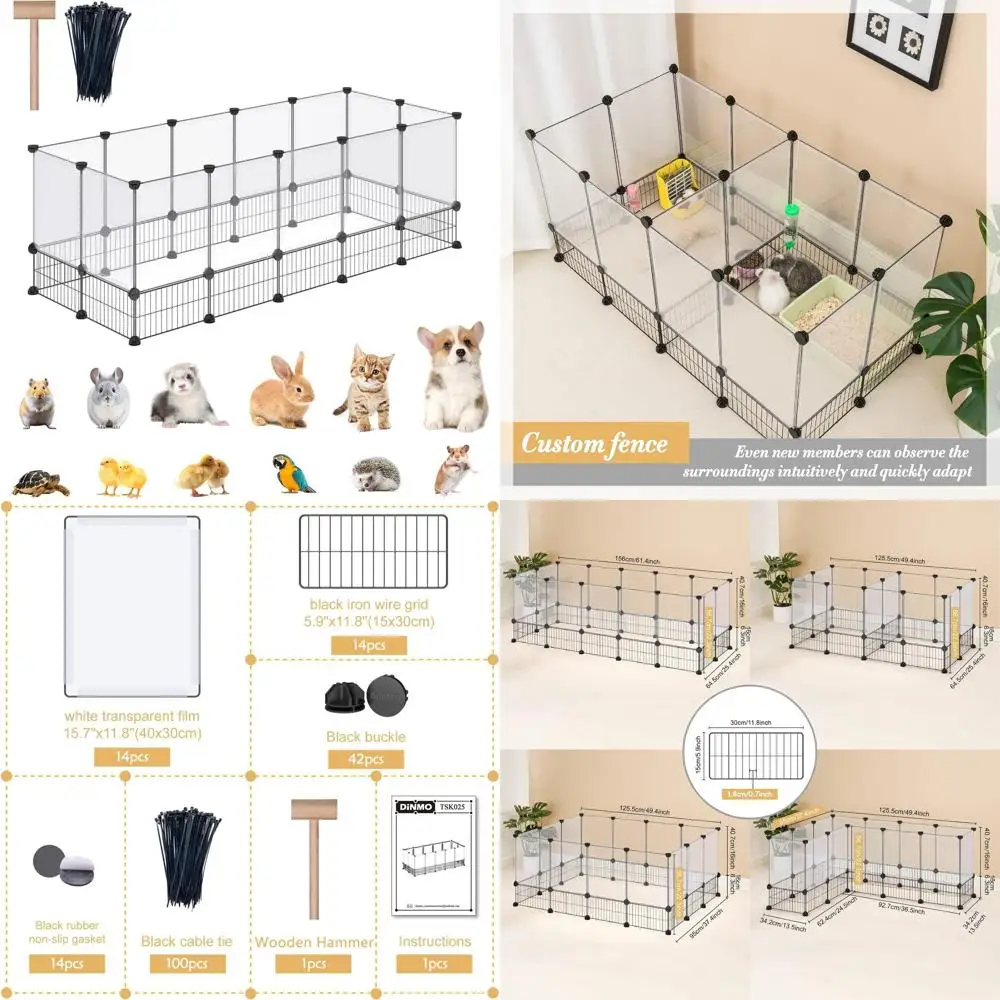 

Манеж для кроликов, клетки для морских свинок, клетки для хомяков, дизайн с железной сеткой для мелких животных, кролика, тхора, ежа, сделай сам, расширенный