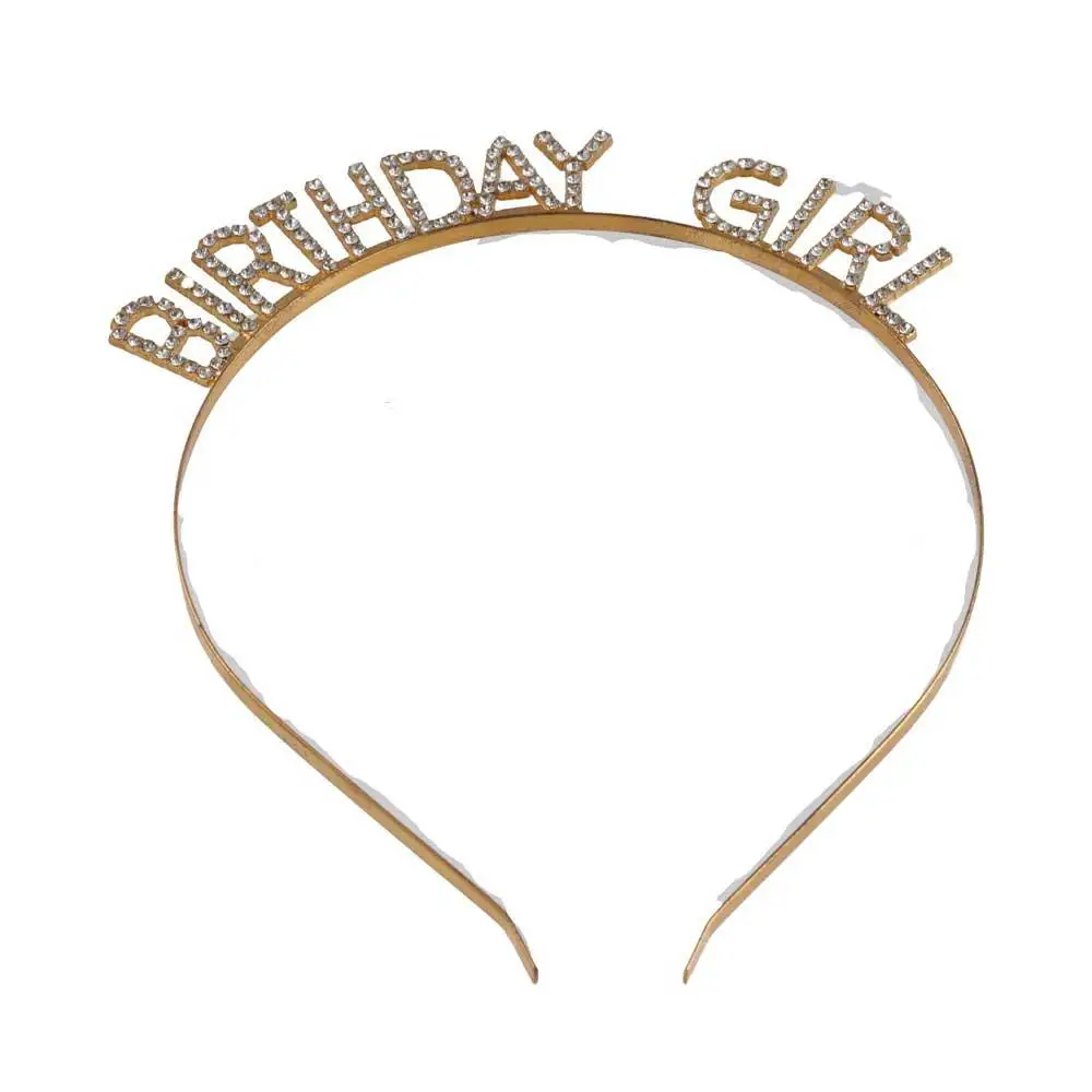 

Birthday Gift Alloy Letter Birthday Decoration Female Jewelry Korean Style Hair Hoop Happy Birthday Headband Rhinestone Crown