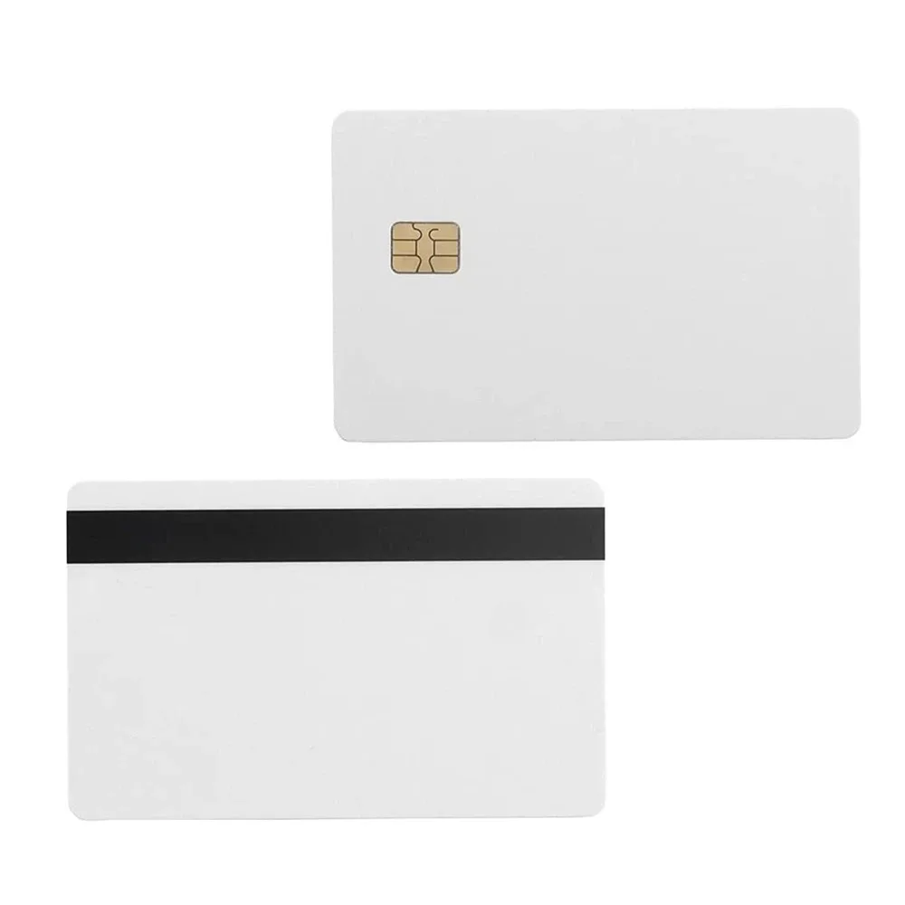 

10 шт. SLE4442 чип-контактная IC-карта с 5/16 дюймов, 2 треками, Hico, магнитная полоса 2 в 1, пустая интеллектуальная карта из ПВХ IC