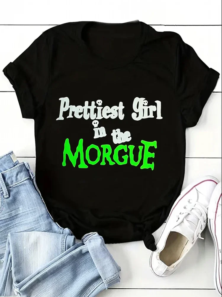 

Fashion T-Shirt Short Sleeved Letter Printed Pattern T-Shirt Women's Clothing Printed Top Casual Versatile Trendy Street T-Shirt