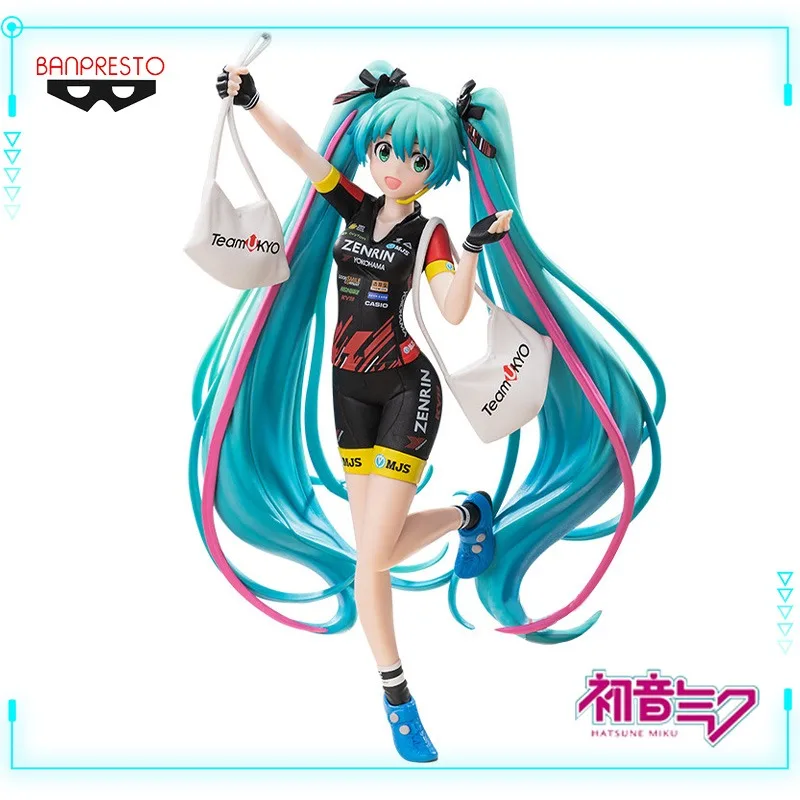 Bandai Originele Echte Banpresto Goede Glimlach Racing Hatsune Miku Espresto Est TeamUKYO Ondersteuning Print & Haar 17 cm Model speelgoedfiguren