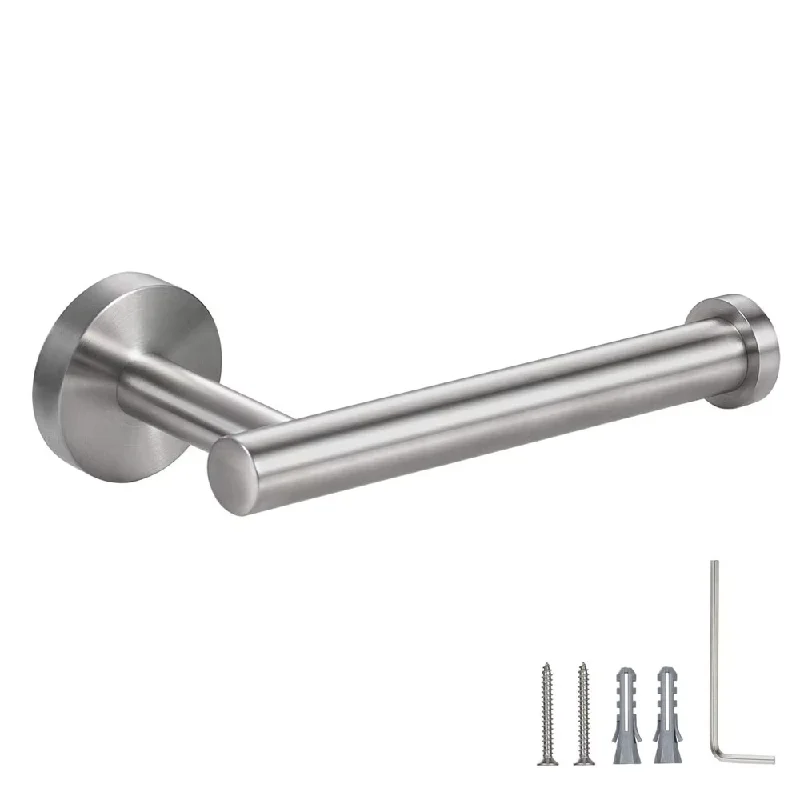 Drill Mount Brushed Silver Stainless Steel Paper Towel Holder, Wall Mounted Tissue Roll Rack for Kitchen Bathroom Toilet image 6