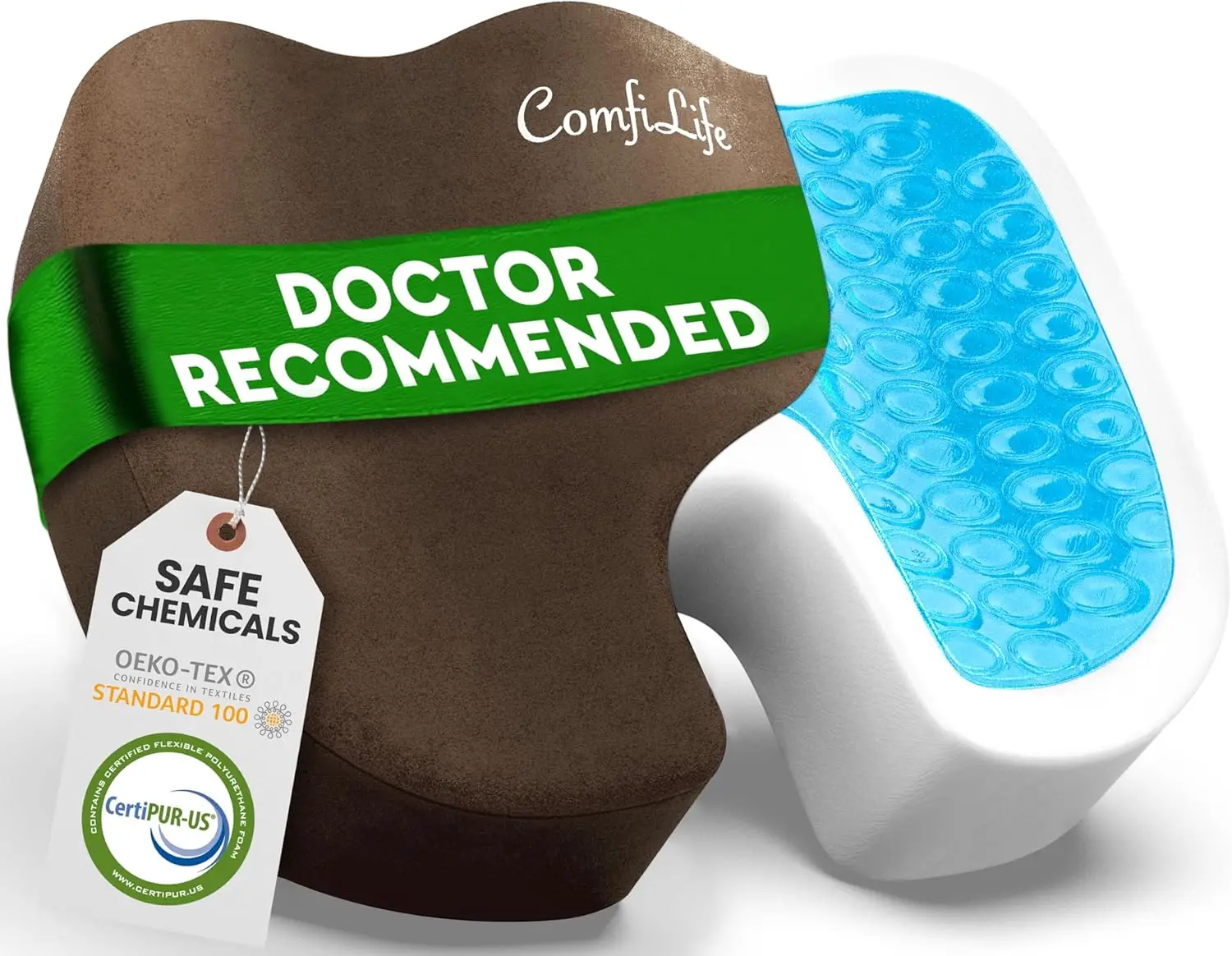 

Premium Gel + – Doctor Recommended Office Chair Cushion, Car Seat Cushion – Chair Cushions For Ba & Sciatica Pain Relief – Seat