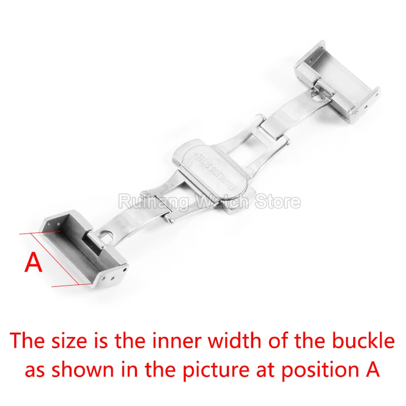 Excellent Stainless Steel Watchband Buckle Double Press Butterfly Buckle Frosted Folding Buckle 18 20mm Watch Strap Accessories