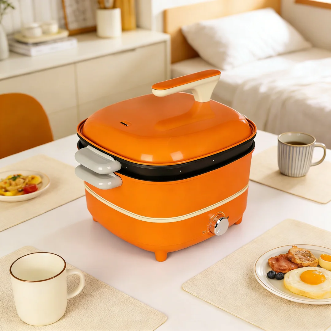 Mitcmolard 2 In 1 Electric Cooker Grill Pan Multifunction Cooker Grill Pan Non-Stick Electric Skillet For Hotel