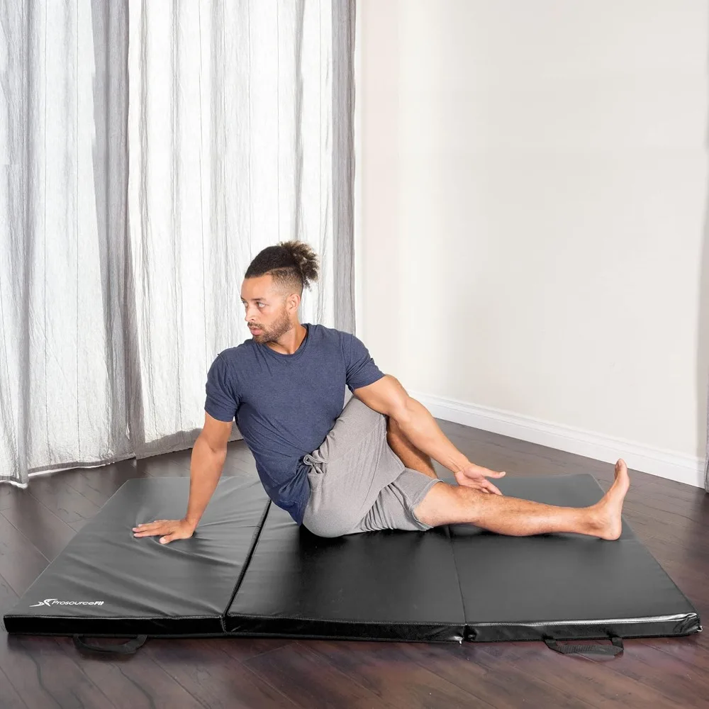 

Tri-Fold Folding Thick Exercise Mat with Carrying Handles for Tumbling, Martial Arts, Gymnastics, Stretching, Core Workouts