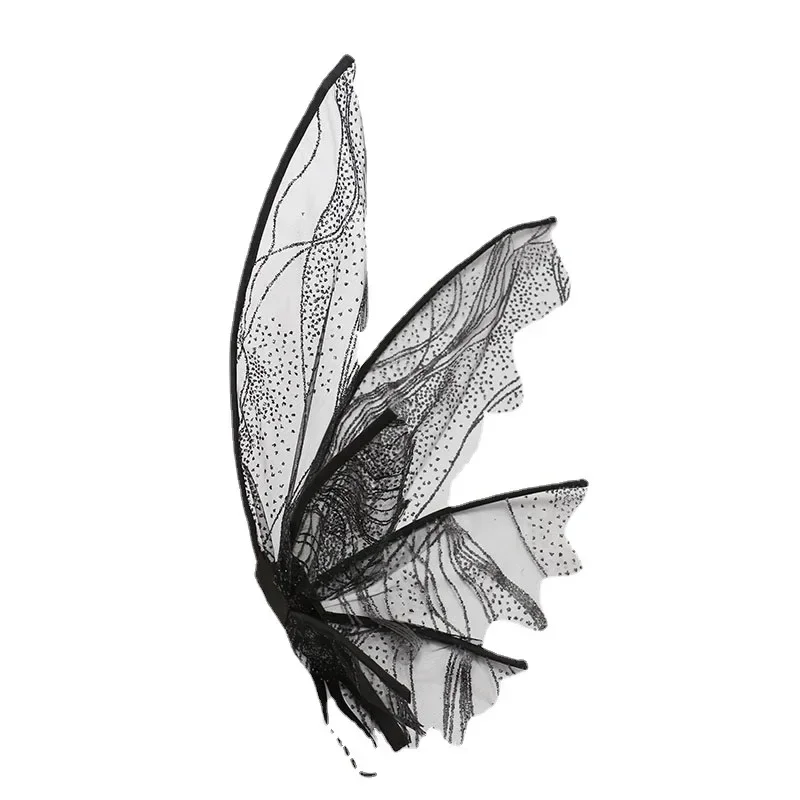 소녀용 파티 요정 천사 날개, 원피스 업 쉬어 윙 헤일로 링 머리띠, 마술 지팡이 스틱, 할로윈 의상