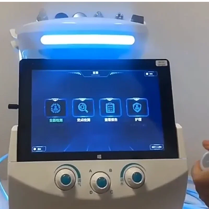

Ice Blue Terrazzo Machine Professional 7-in-1 Hydra Grinding Machine Skin Analysis Multi functional 7-in-1 Facial Care Beauty