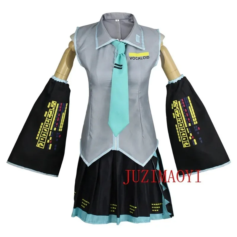アニメボーカロイドミクコスプレ衣装ウィッグドレスかわいいミクコスプレ衣装ハロウィンカーニバルパーティー衣装