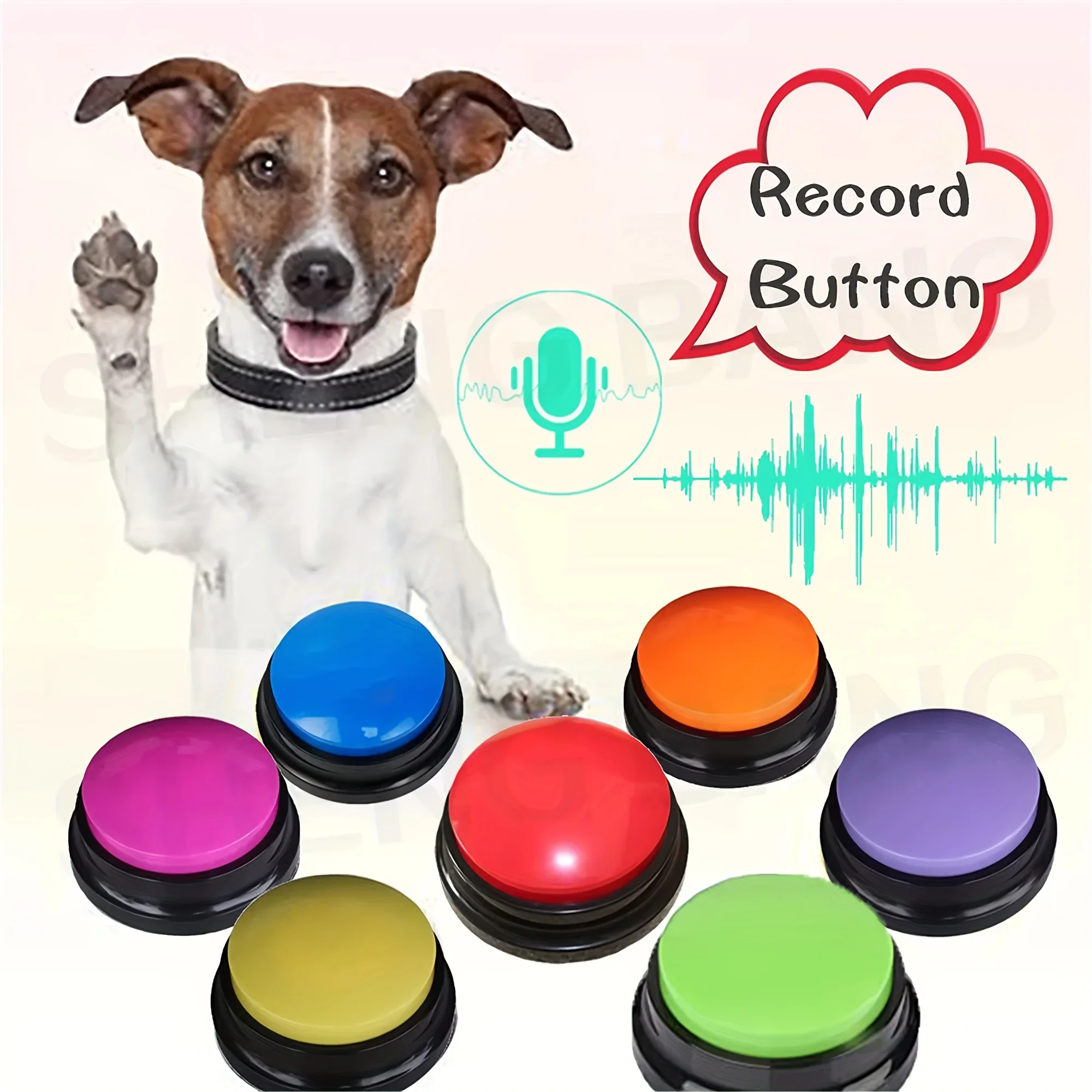 

6Pcs Dog Buttons For Communication Pet Training Buzzer Recordable Dog Training Buttons Pet Interactive Dog Talking Button