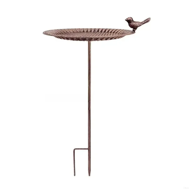 Antique Metal Bird Feeder Outdoor Garden Stake Wild Bird Bath Observation Feeder