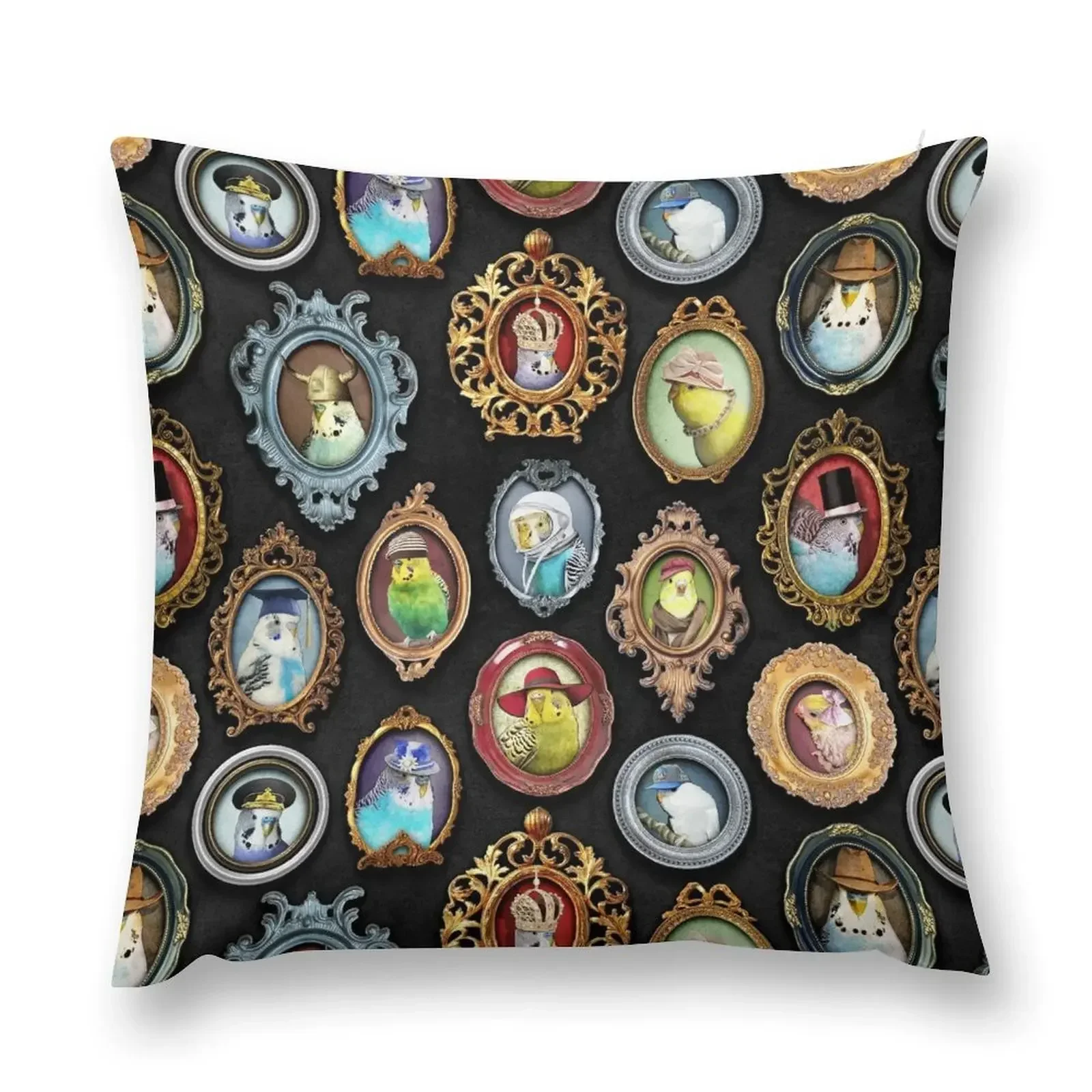 

Budgies in Hats Throw Pillow Custom Cushion Photo Sofa Pillow Cover pillow