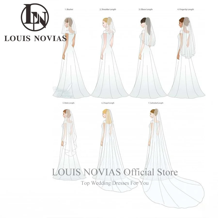 LOUIS NOVIAS Customized Short  Wedding Veil with Comb 2024  French Lace Custom Made Bridal Veils