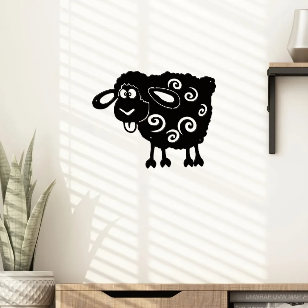 CIFBUY Iron Wall Art Quirky Sheep Metal Farm Animal Sculpture Vintage For Living Room Bedroom Home Decor Sign Gift