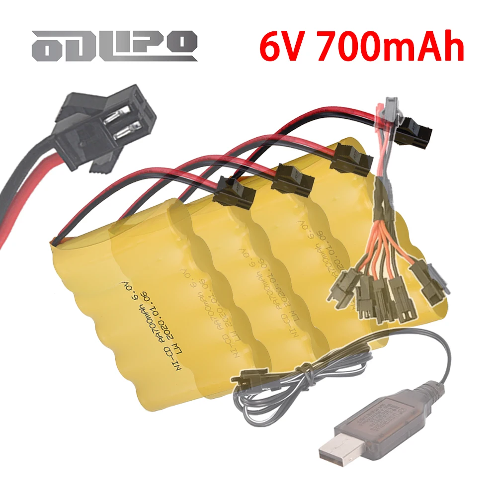 6.0V Aa 700mAh Battery Charger Sets For RC Cars Robots Tanks Gun rc Boats With SM Plug 6V NiCD Rechargeable Battery Pack