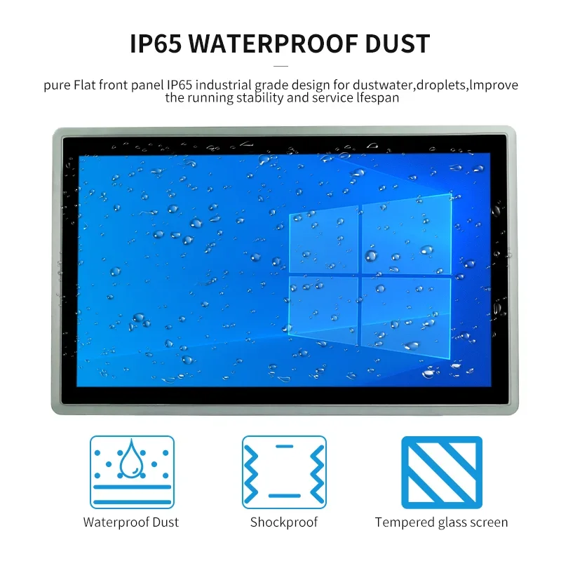 Fanless Embedded 21.5 inch Touch control industrial panel pc J4125 All In one Computer Ip65 Waterproof industrial pc