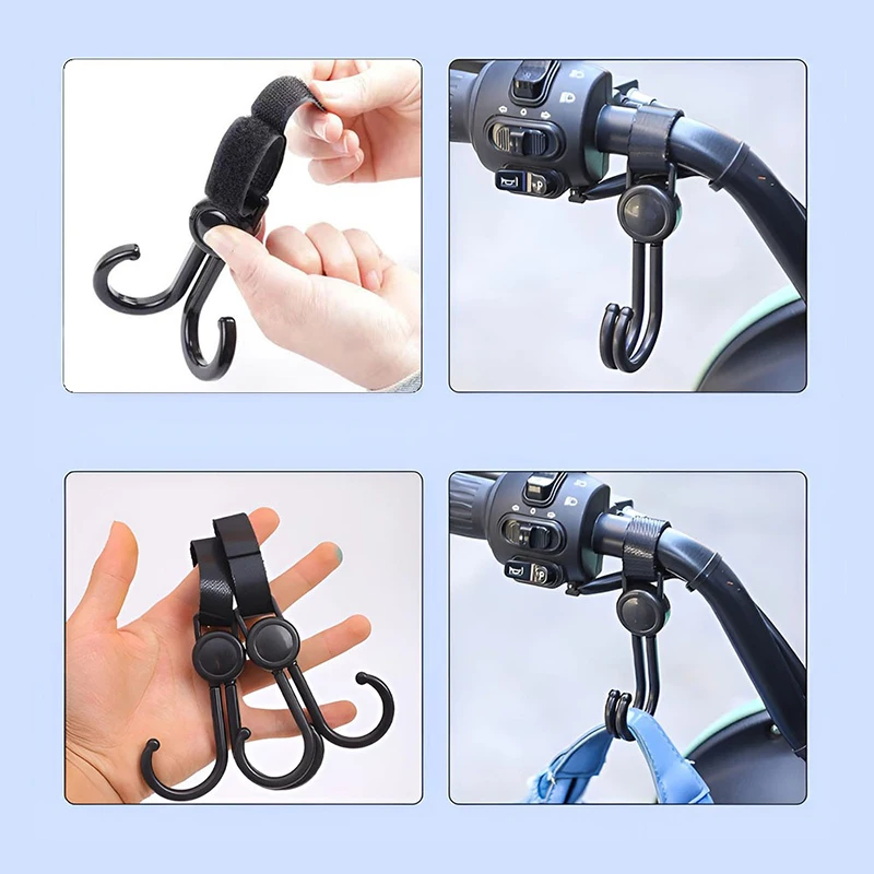 Universal Baby Stroller Multifunctional Hanging Hooks Portable Bag Buckle For Shopping Trolley Car Back Seat Storage Use
